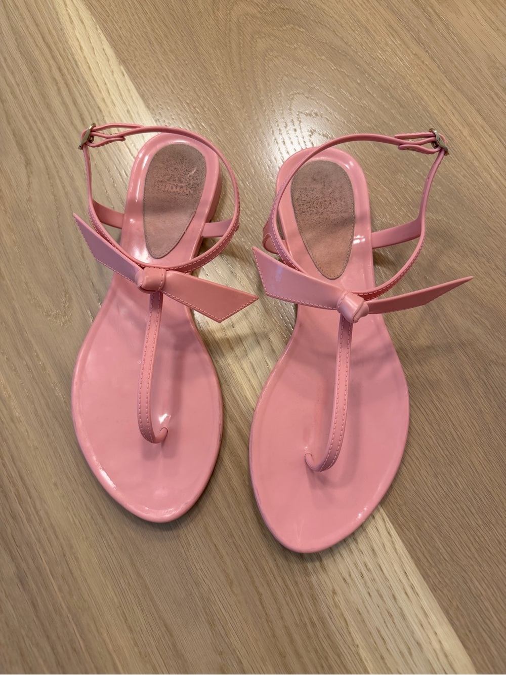 Alexandre Birman Women's Pink Bow T-Strap Sandals